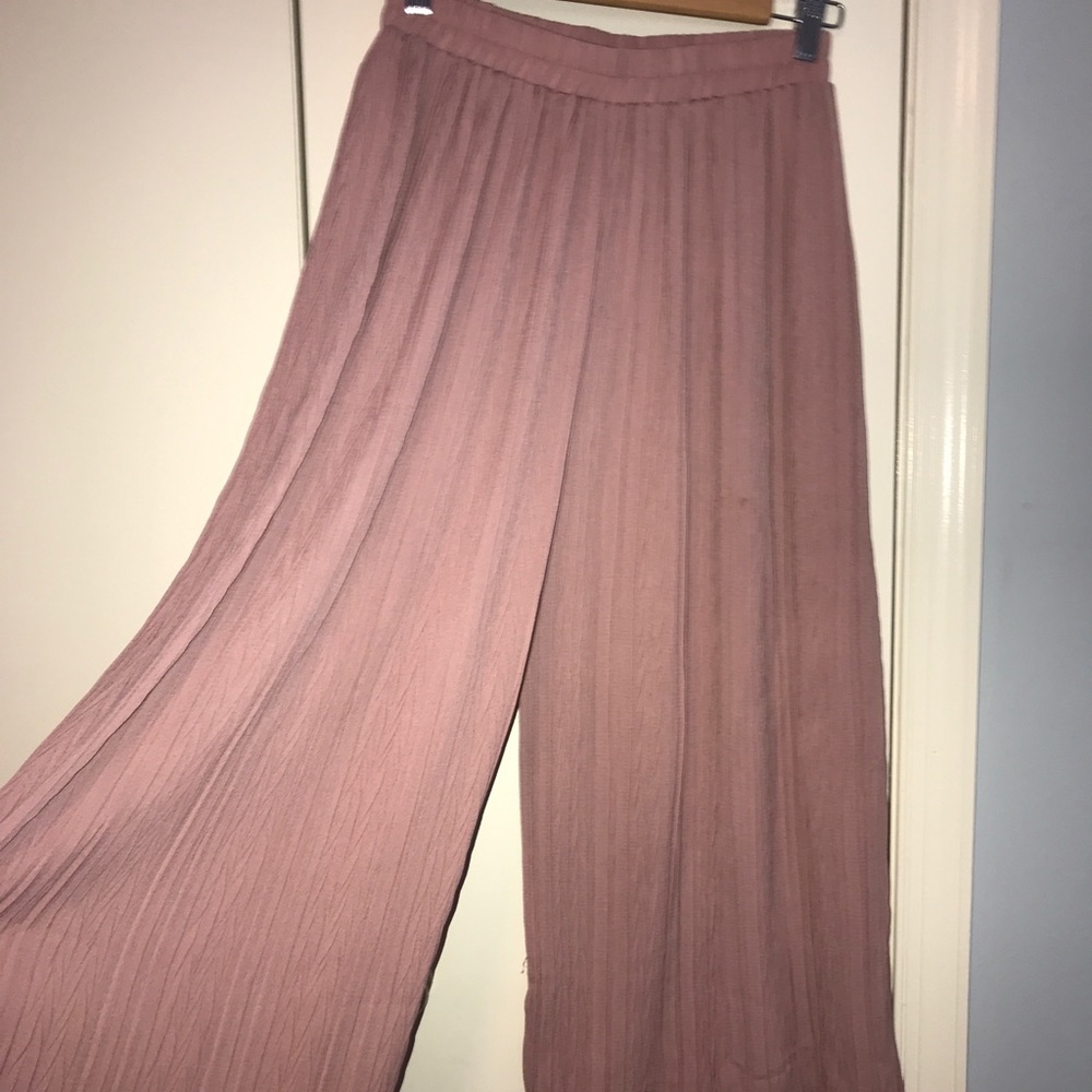 Boohoo wide leg palazzo pant cropped